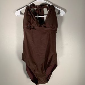 NWOT brown halter bathing suit